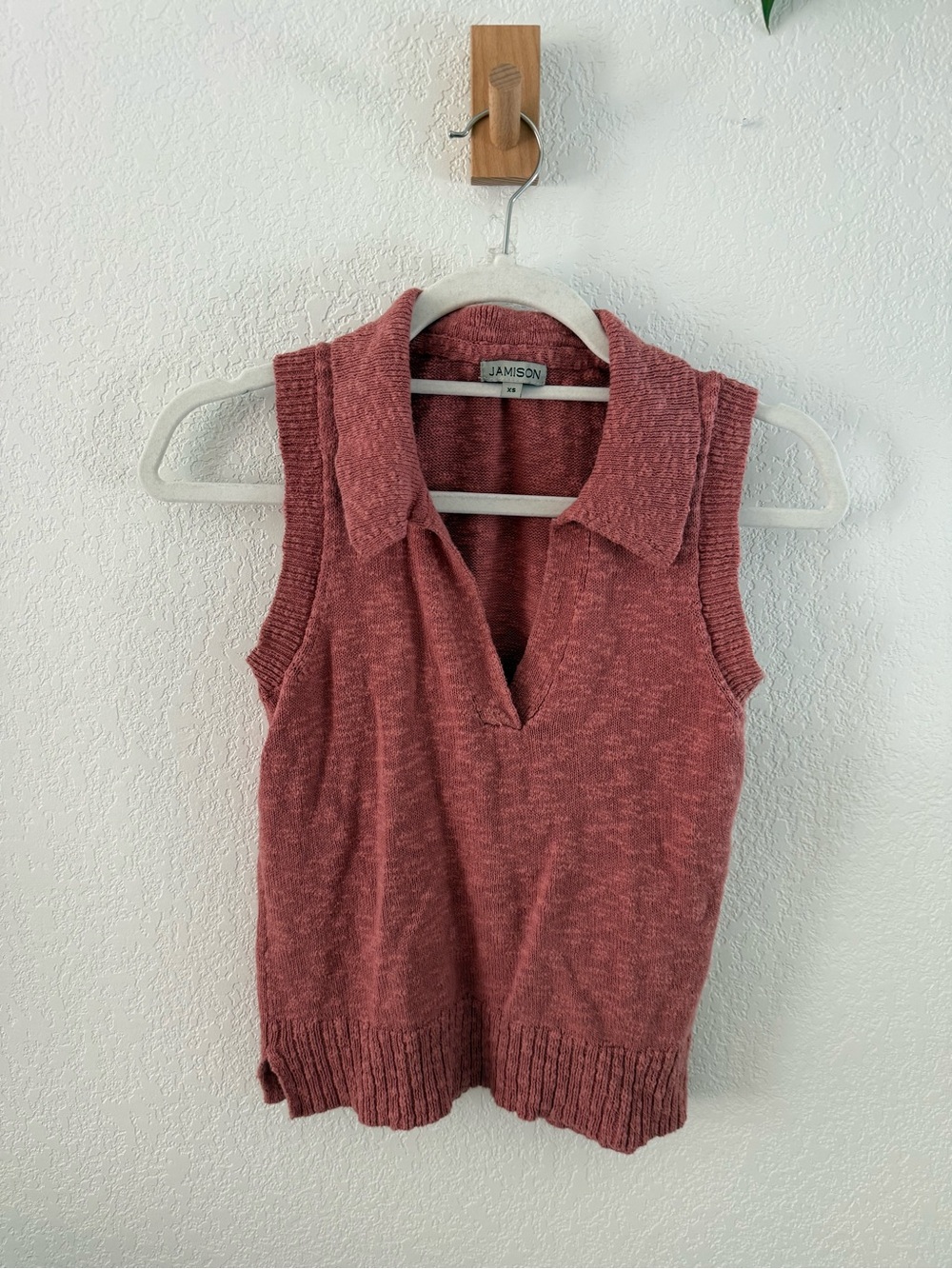 Jamison Dusty Rose Collared Knit Tank
